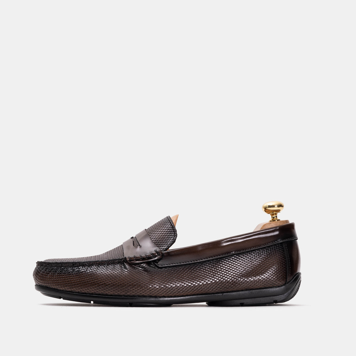 Volzak 5138 Mocassin en cuir Démasquable marron vintage