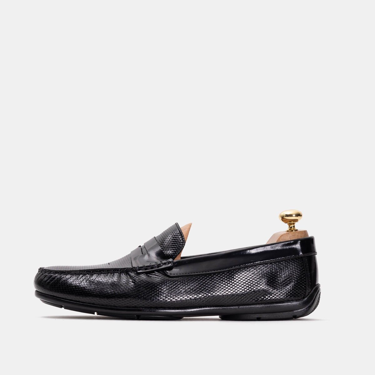 Volzak 5138 Mocassin en cuir Démasquable noir