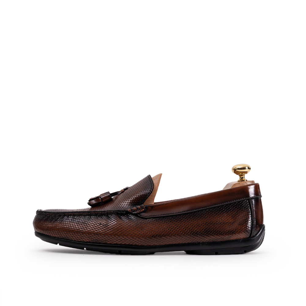 Volzak 5140 Mocassin en cuir Démasquable marron