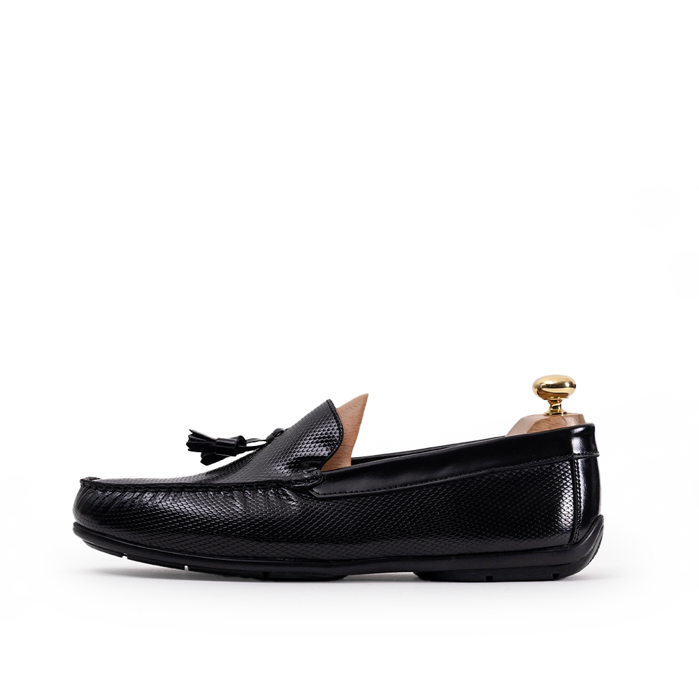 Volzak 5140 Mocassin en cuir Démasquable noir