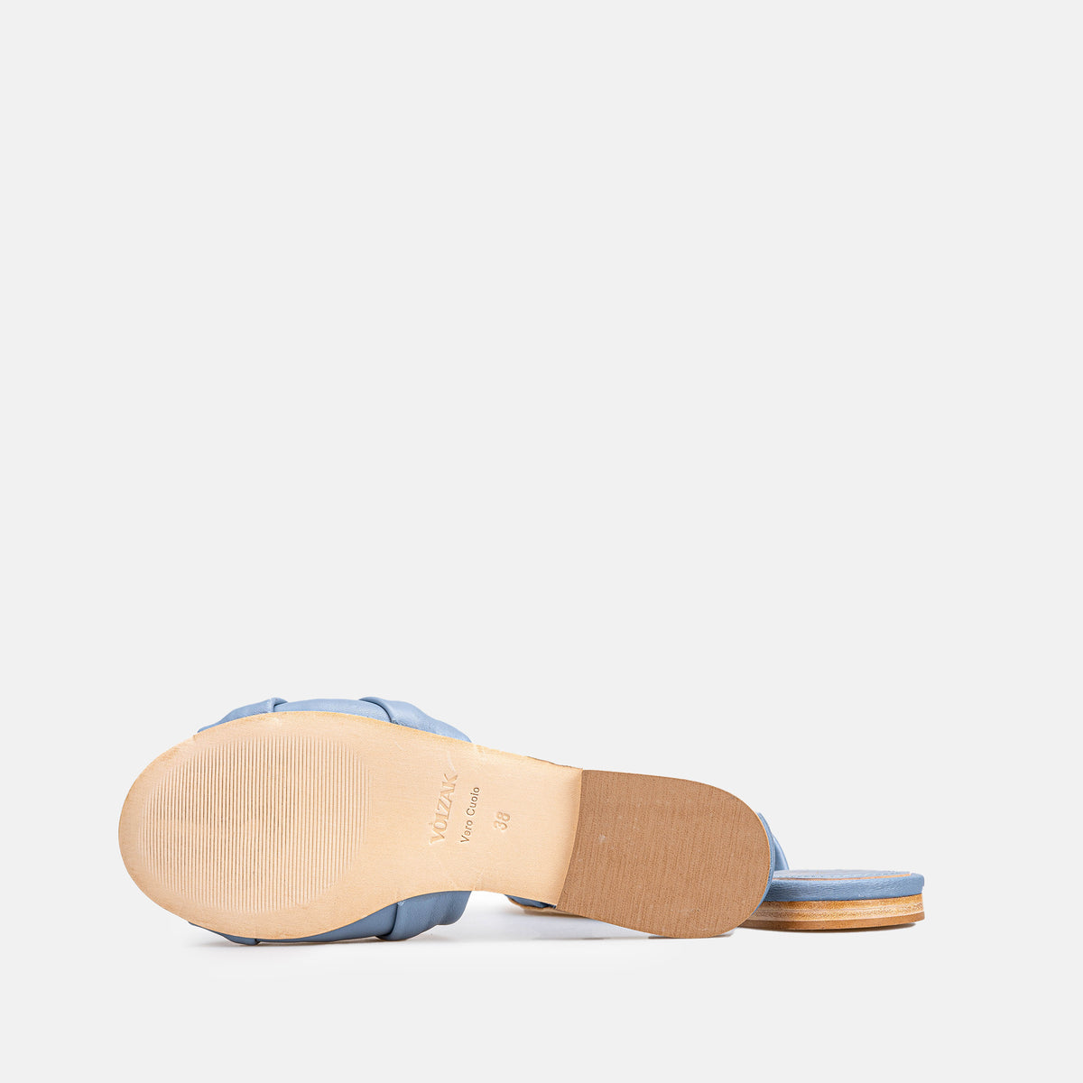 Volzak 524 Sandale en cuir Bleu ciel