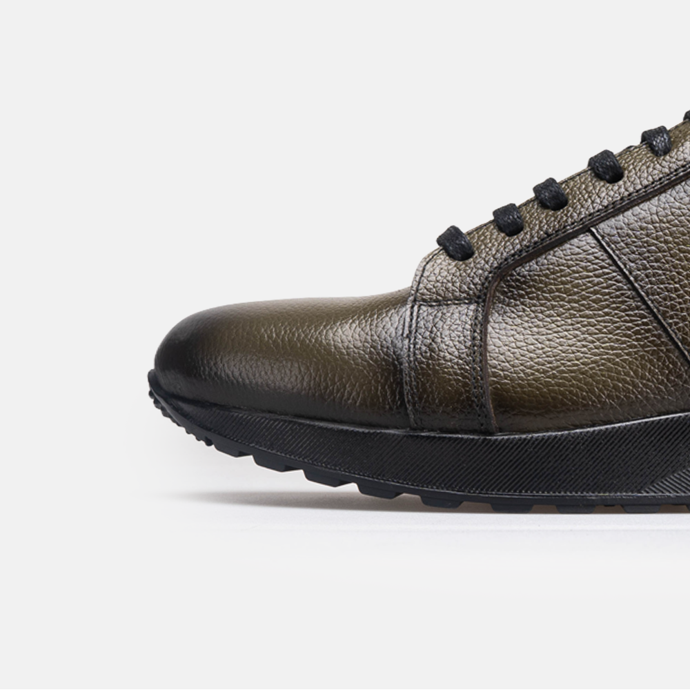 Volzak 5525 basket en cuir Vert Grainé