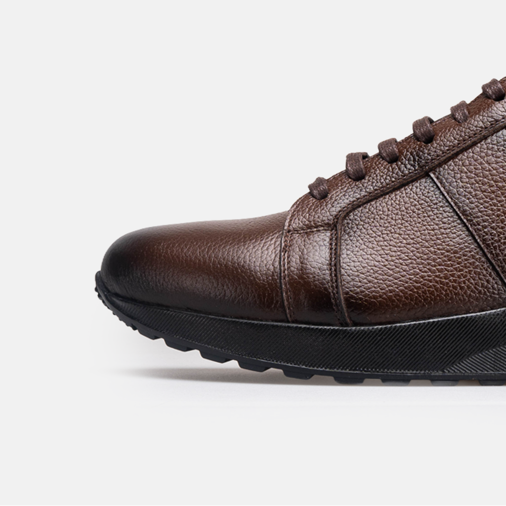 Volzak 5525 basket en cuir Marron Grainé