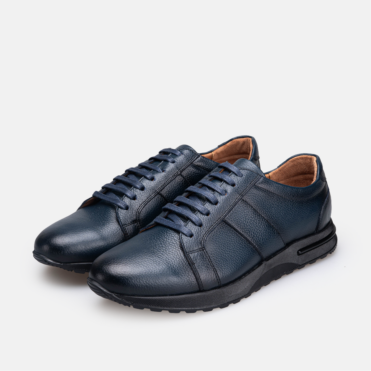 Volzak 5525 basket en cuir Bleu Grainé