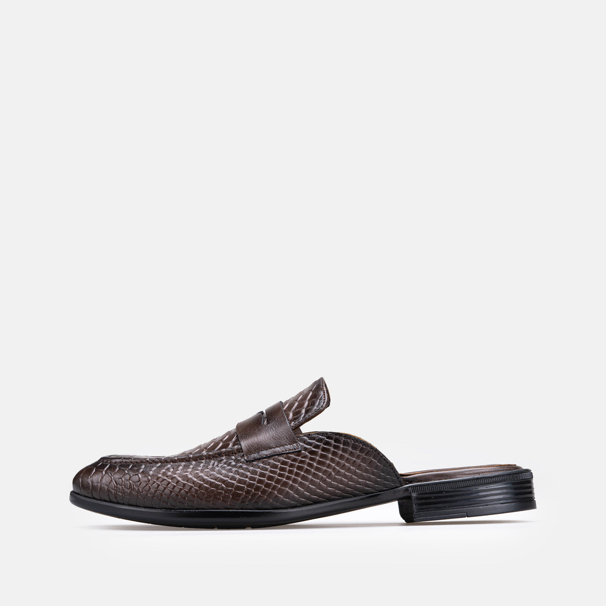 Volzak 5603 Mule en cuir Marron Croco