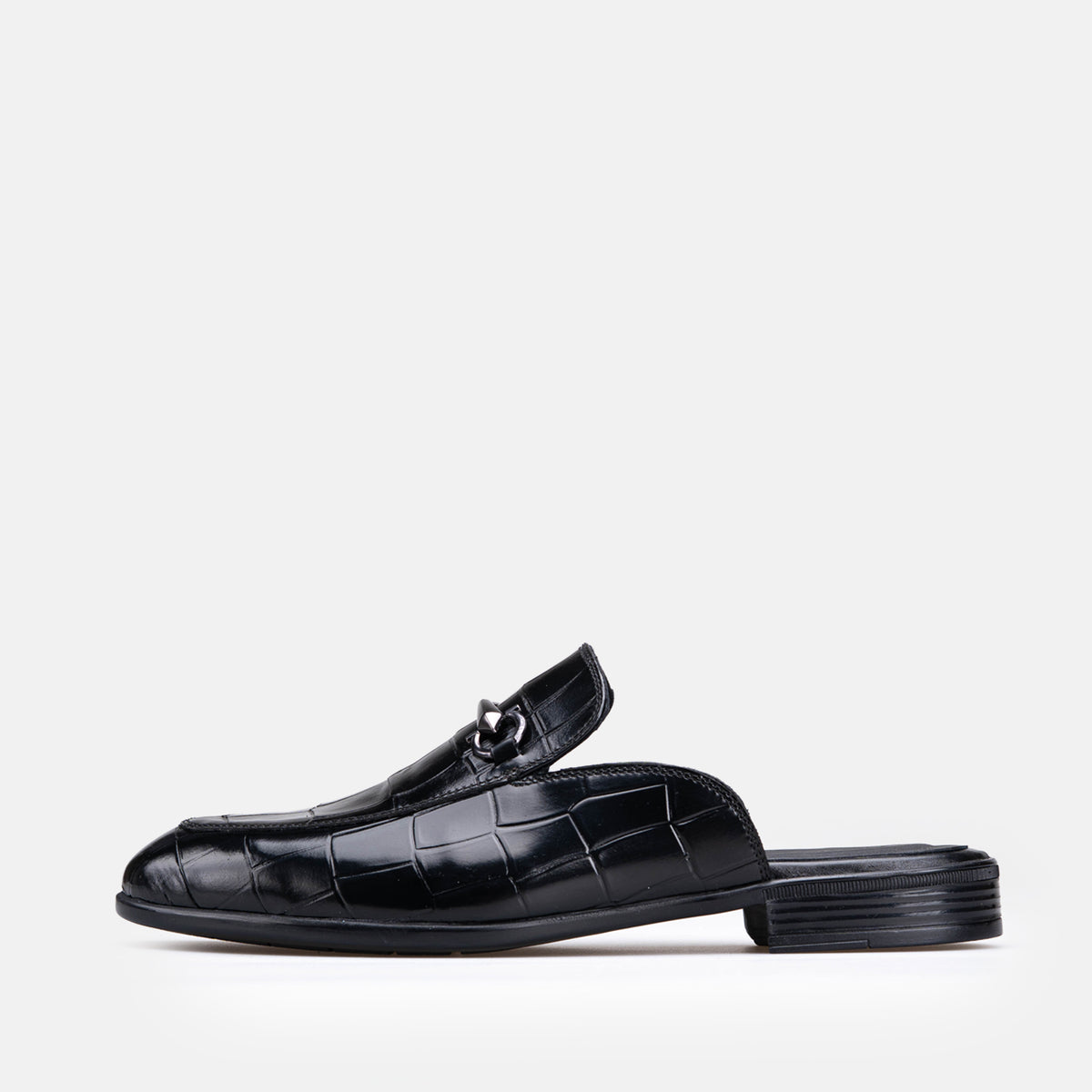 Volzak 5604 Mule en cuir Noir Croco