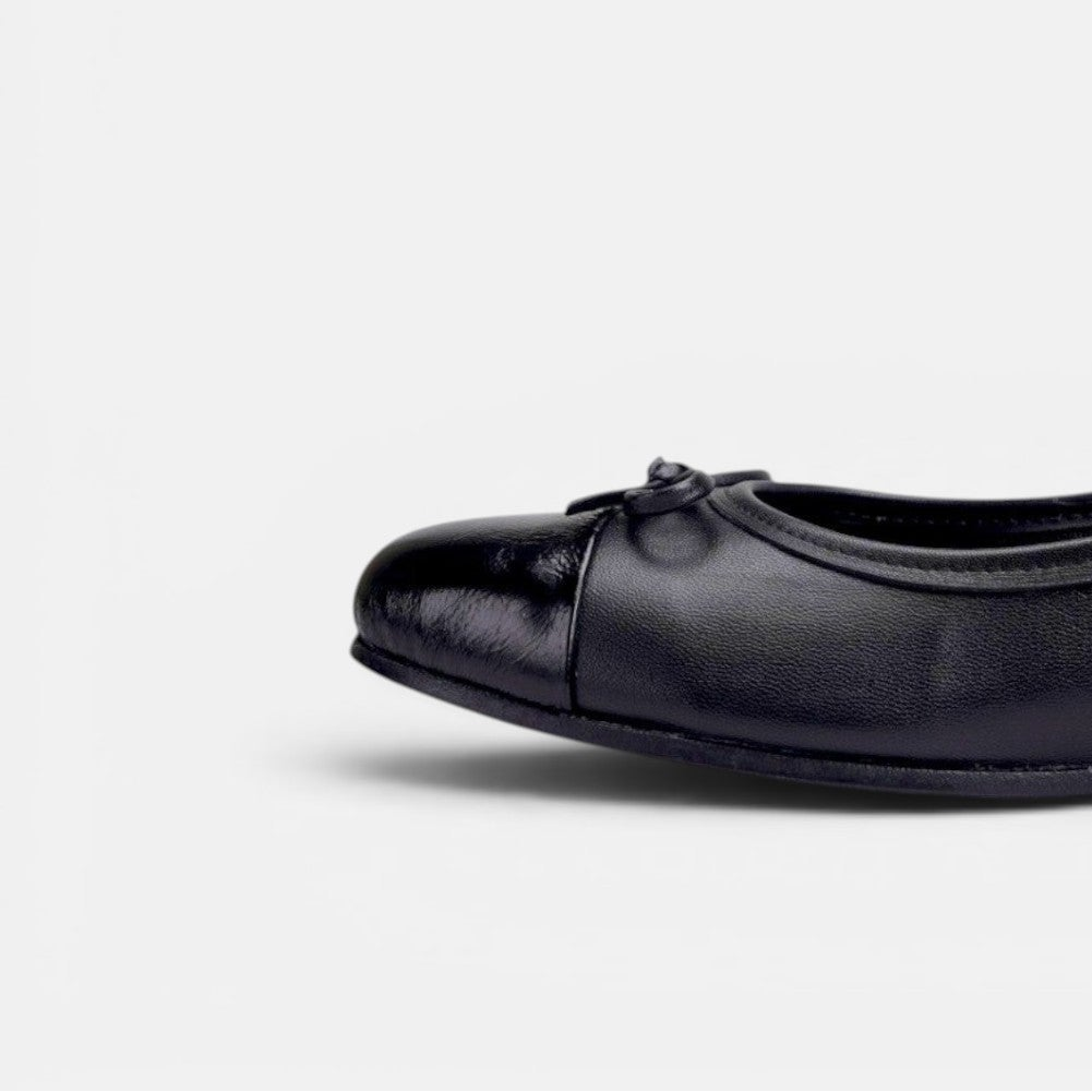 Volzak 078 Ballerine en cuir Noir