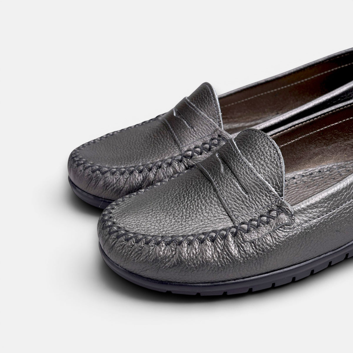 Volzak 897 Mocassin en cuir Nickel