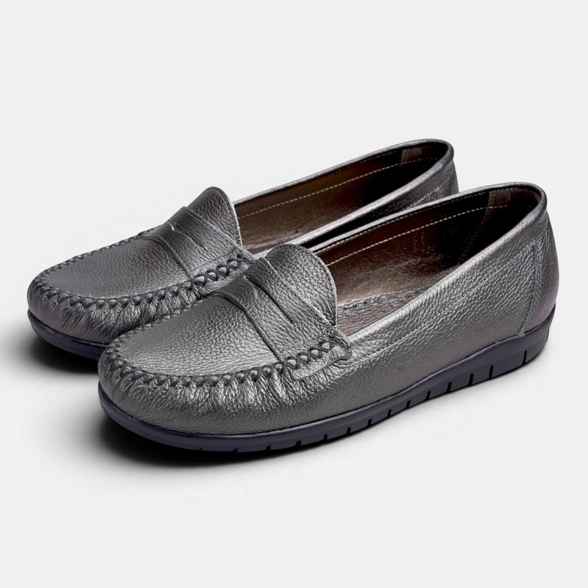 Volzak 897 Mocassin en cuir Nickel