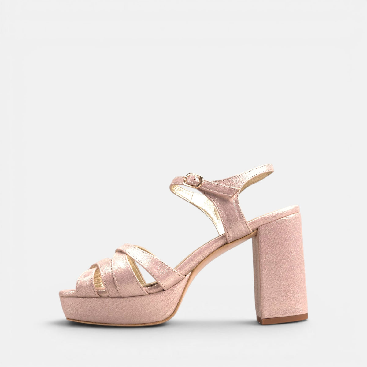 Volzak 800 Sandale à talon en cuir Rose