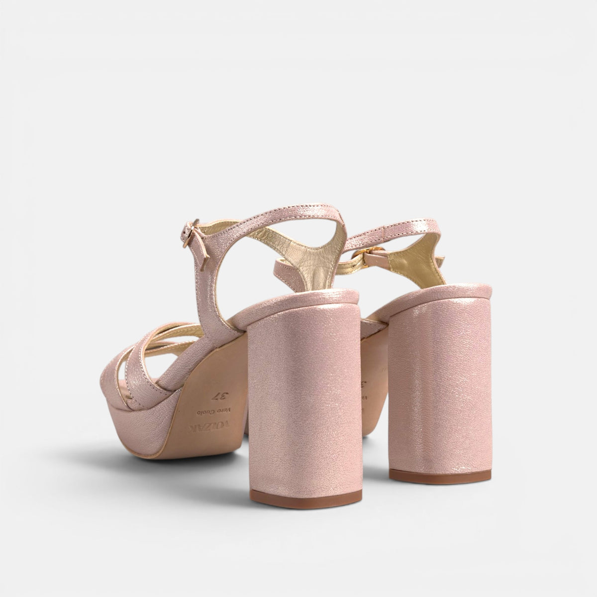 Volzak 800 Sandale à talon en cuir Rose