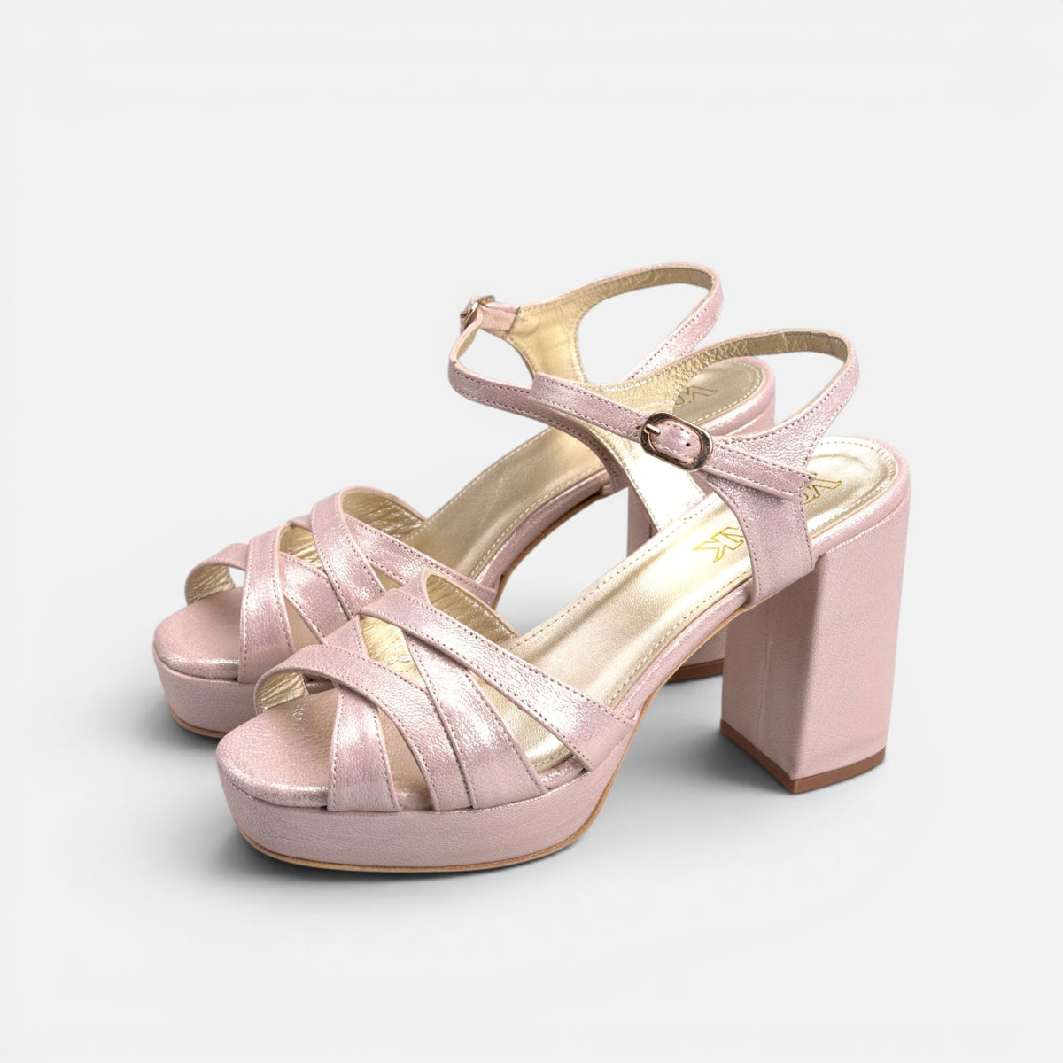 Volzak 800 Sandale à talon en cuir Rose