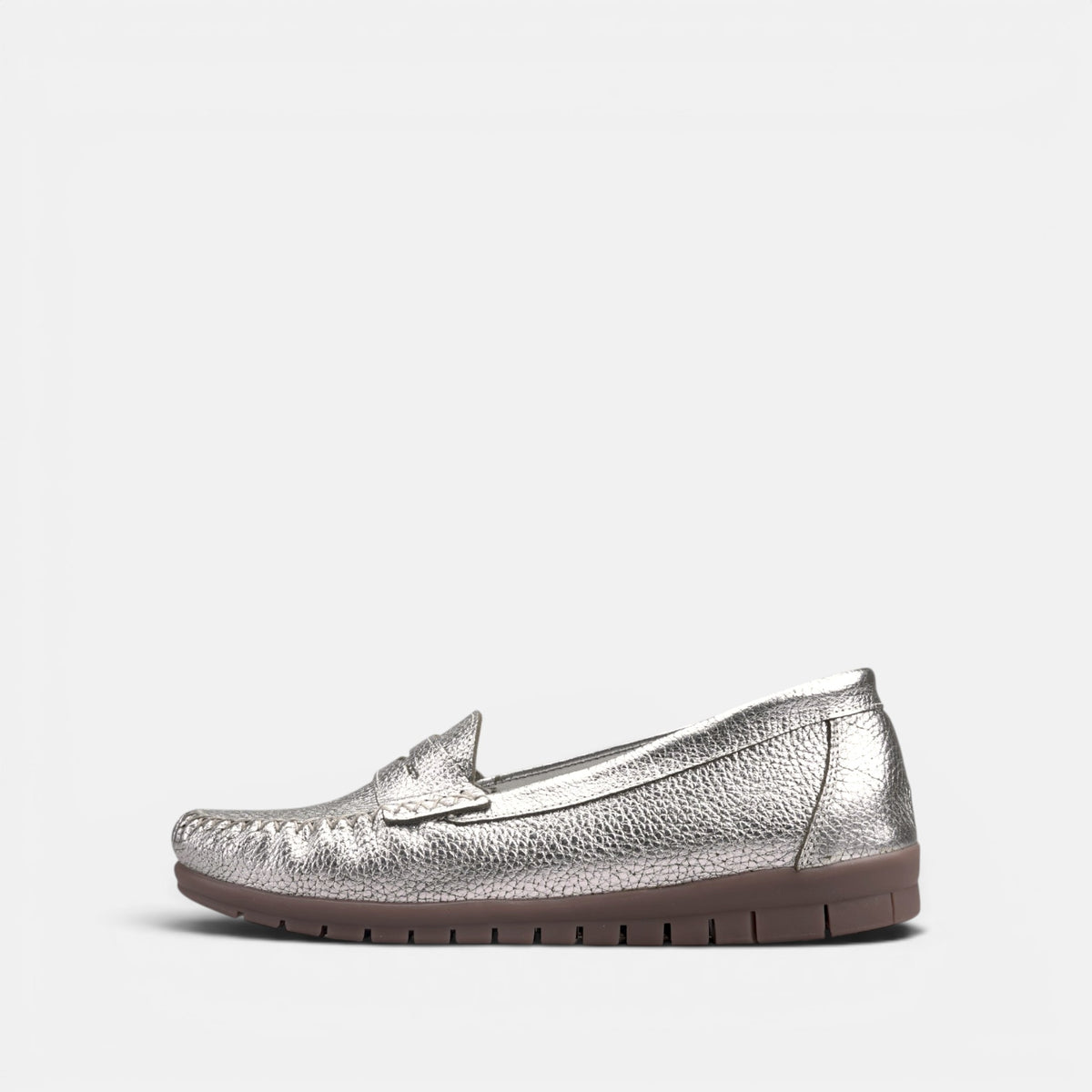 Volzak 897 Mocassin en cuir Argenté