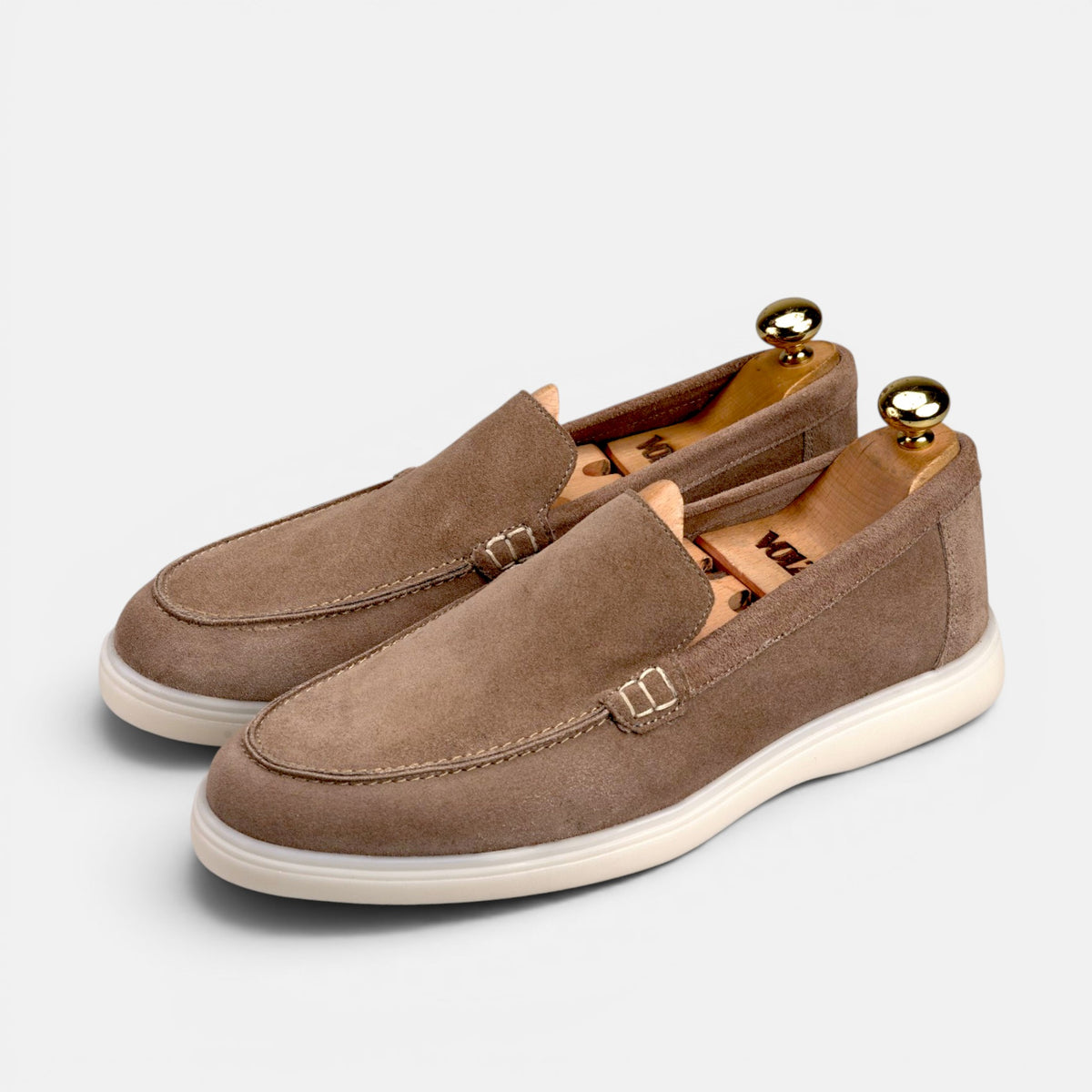 Volzak 713 Mocassin en daim Taupe