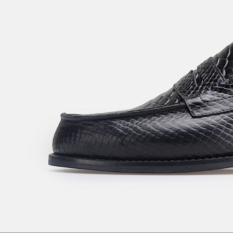Volzak 5533 chaussure en cuir Noir Croco