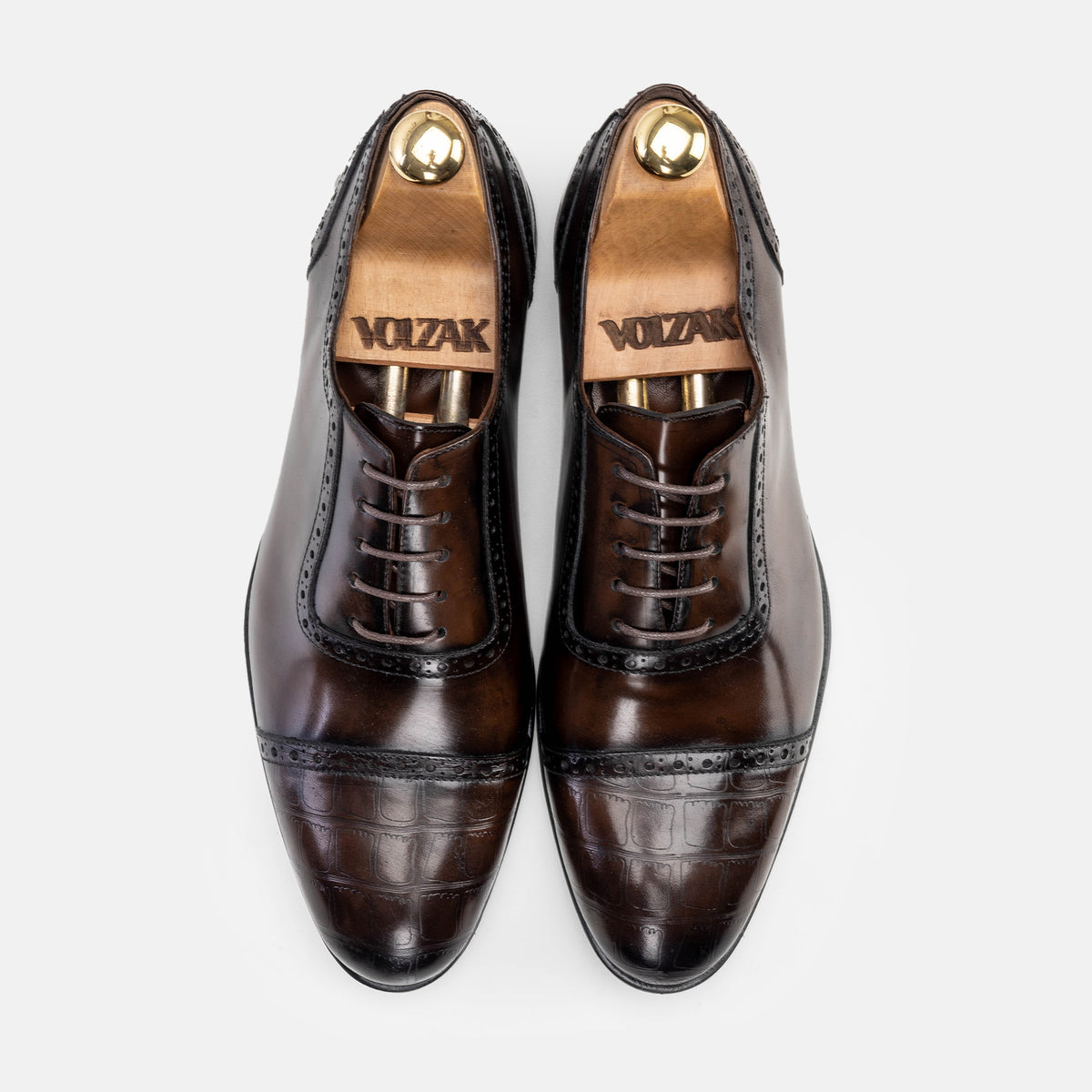 Volzak 5326 Vintage Brown Demaskable Leather Shoe