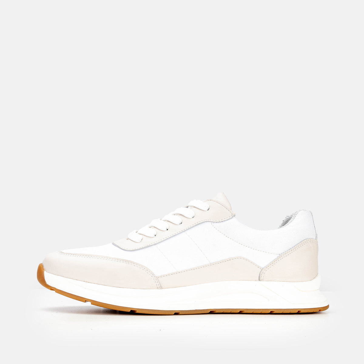Volzak 3039 Basket en cuir Beige Blanc