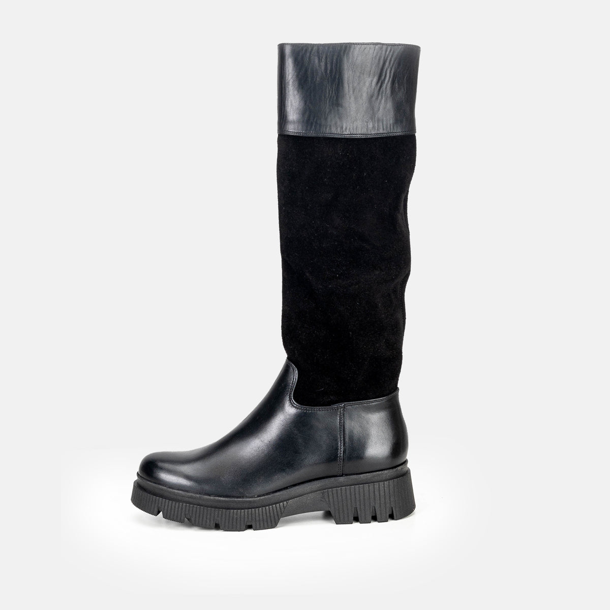 Volzak 0666 Botte genouillère en daim Noir