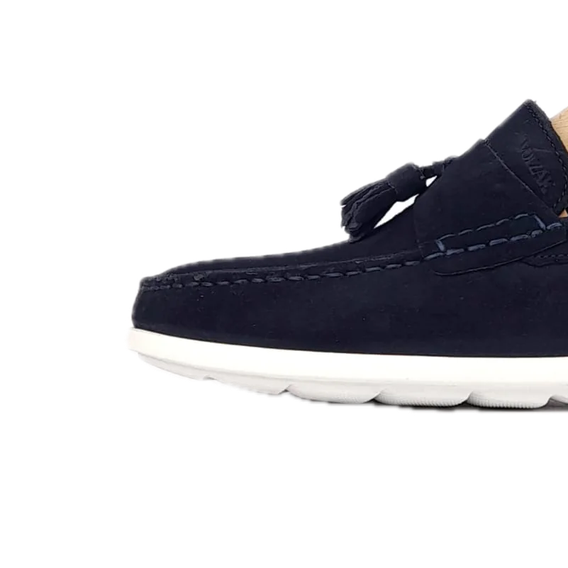 Volzak 011 Mocassin en daim bleu