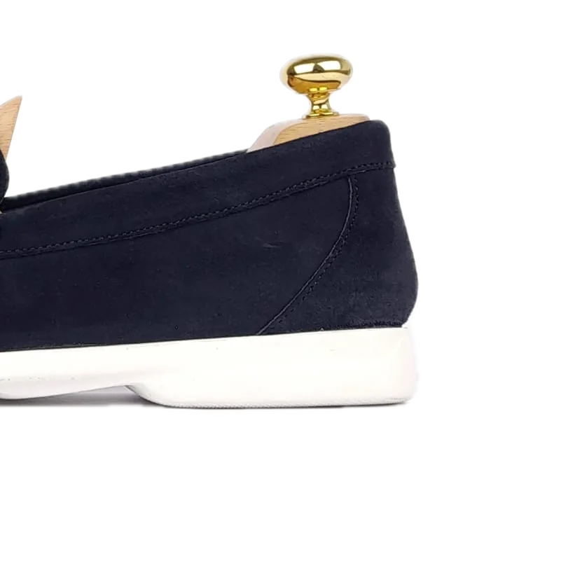 Volzak 011 Mocassin en daim bleu