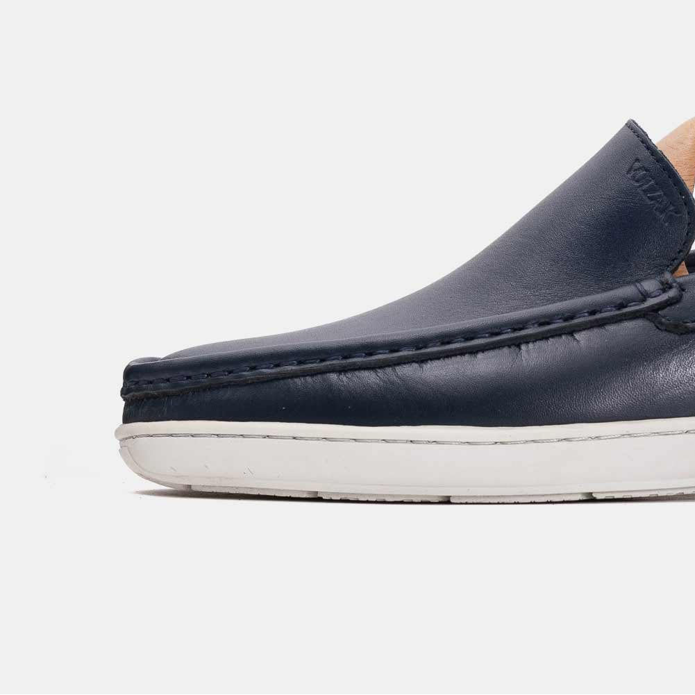 Volzak 03 Mocassin en cuir bleu