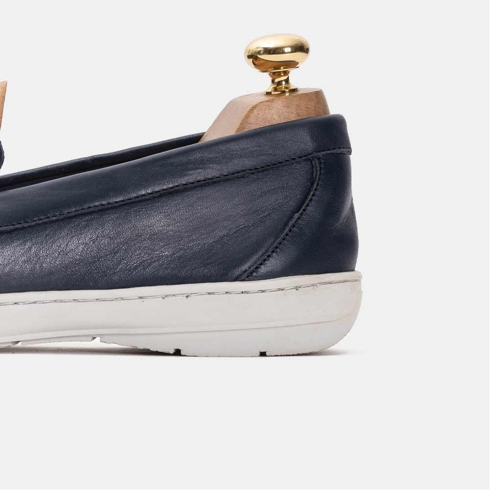 Volzak 03 Mocassin en cuir bleu