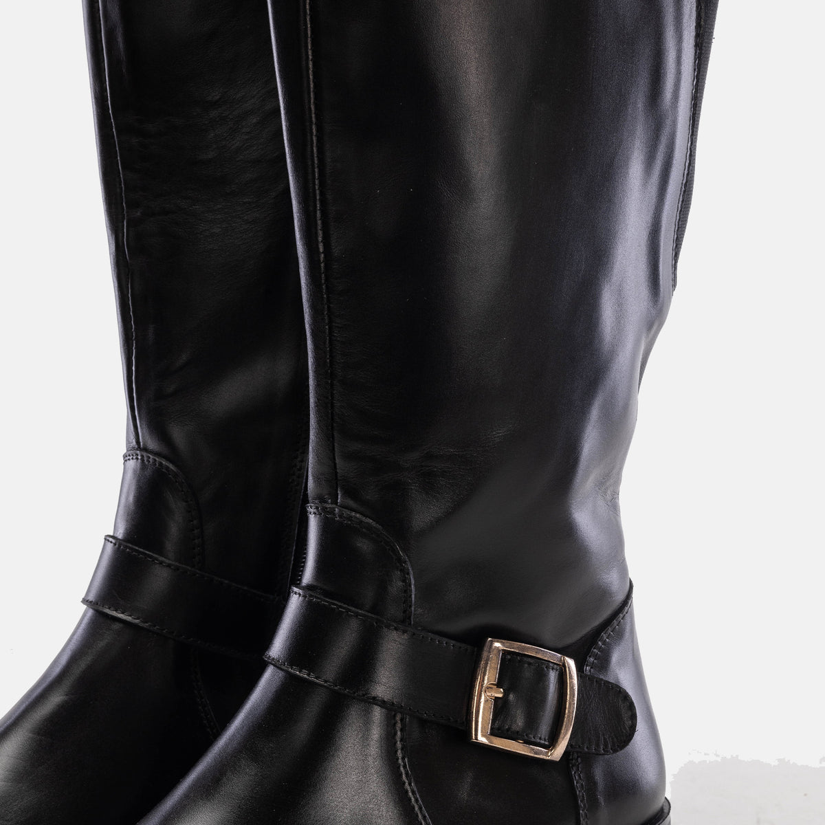 Volzak 066 Botte genouillère en cuir Noir