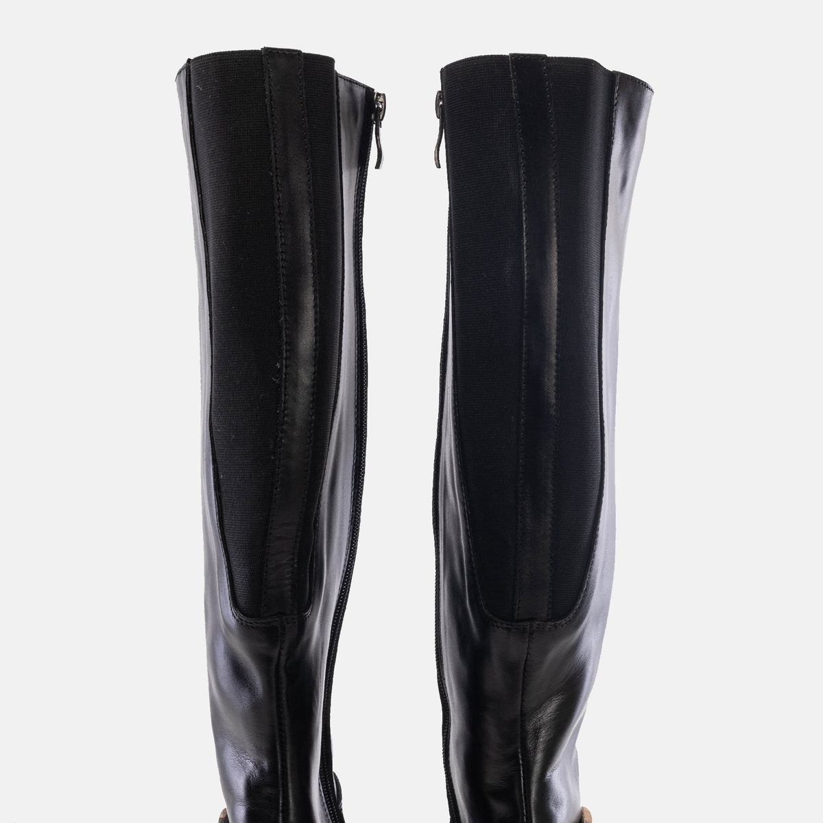 Volzak 066 Botte genouillère en cuir Noir