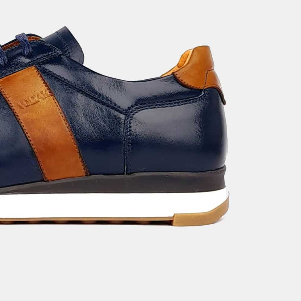 Volzak 6048 Leather Sneakers Camel Blue