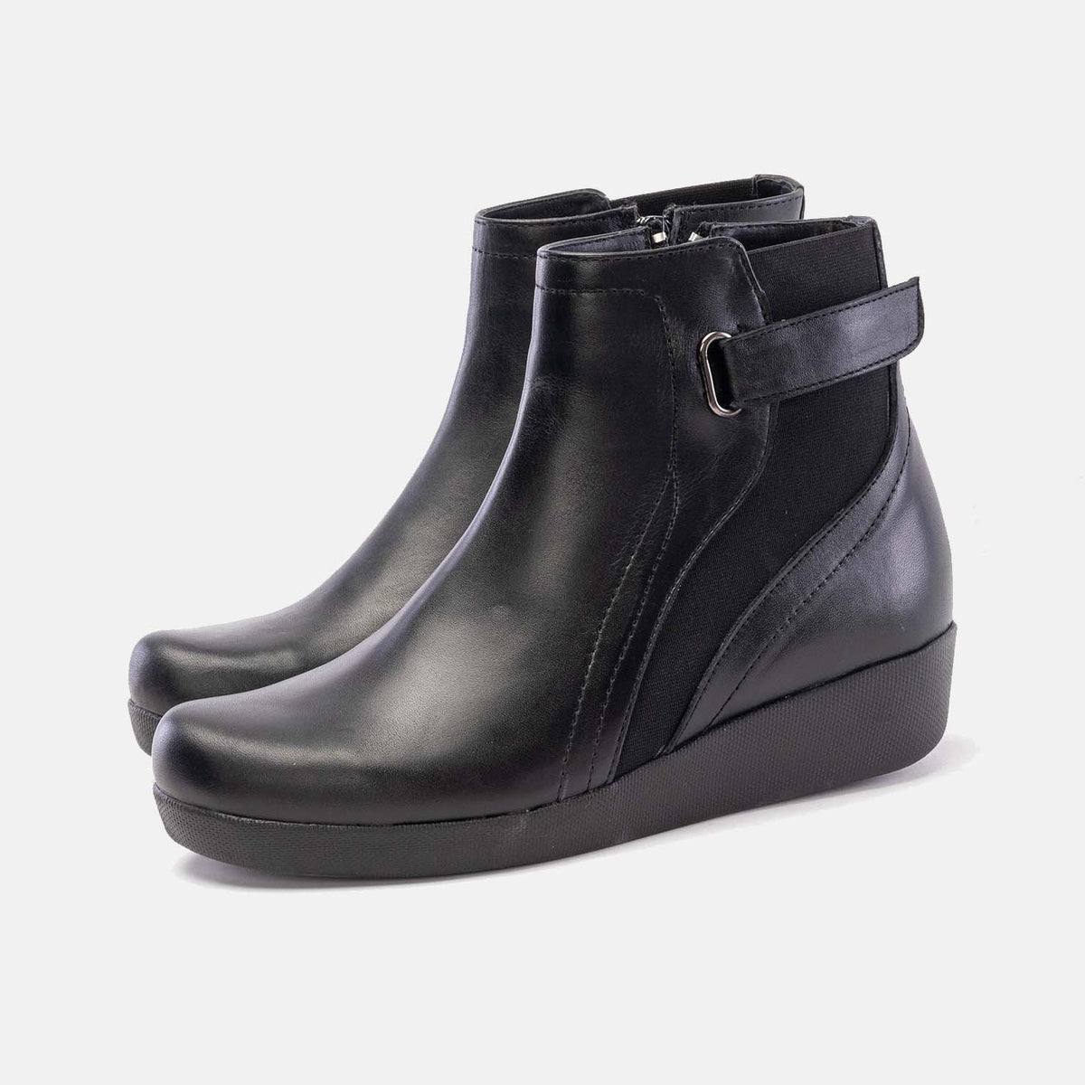 Volzak 1036 Black Leather Ankle Boot