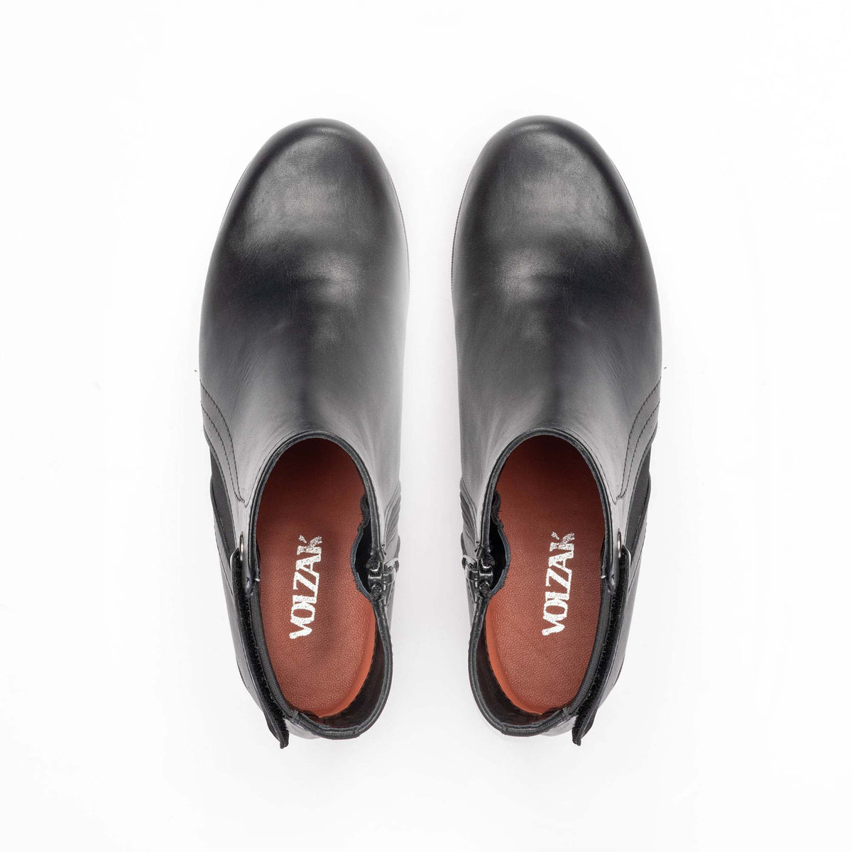 Volzak 1036 Black Leather Ankle Boot