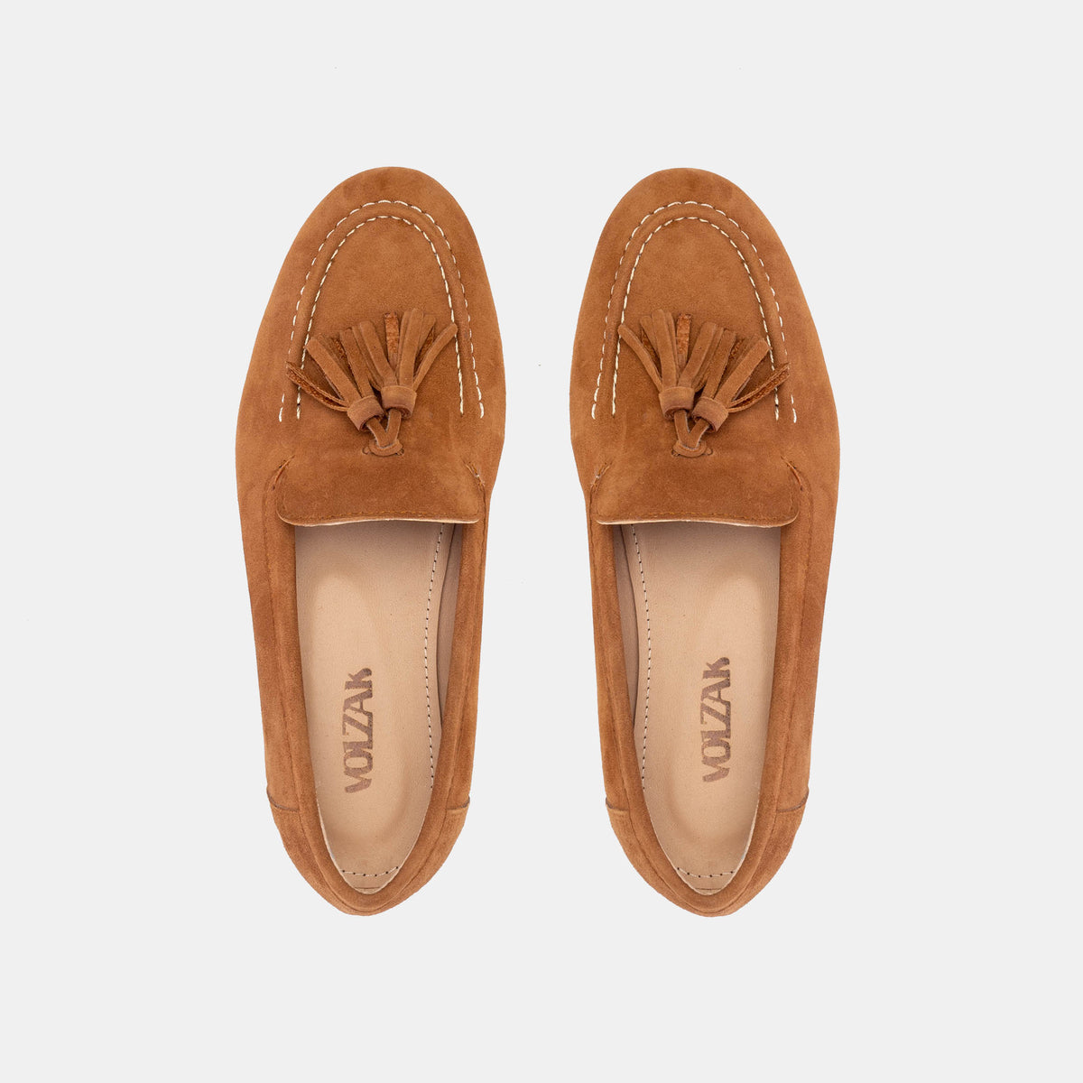 Volzak 104 Camel suede ballerina