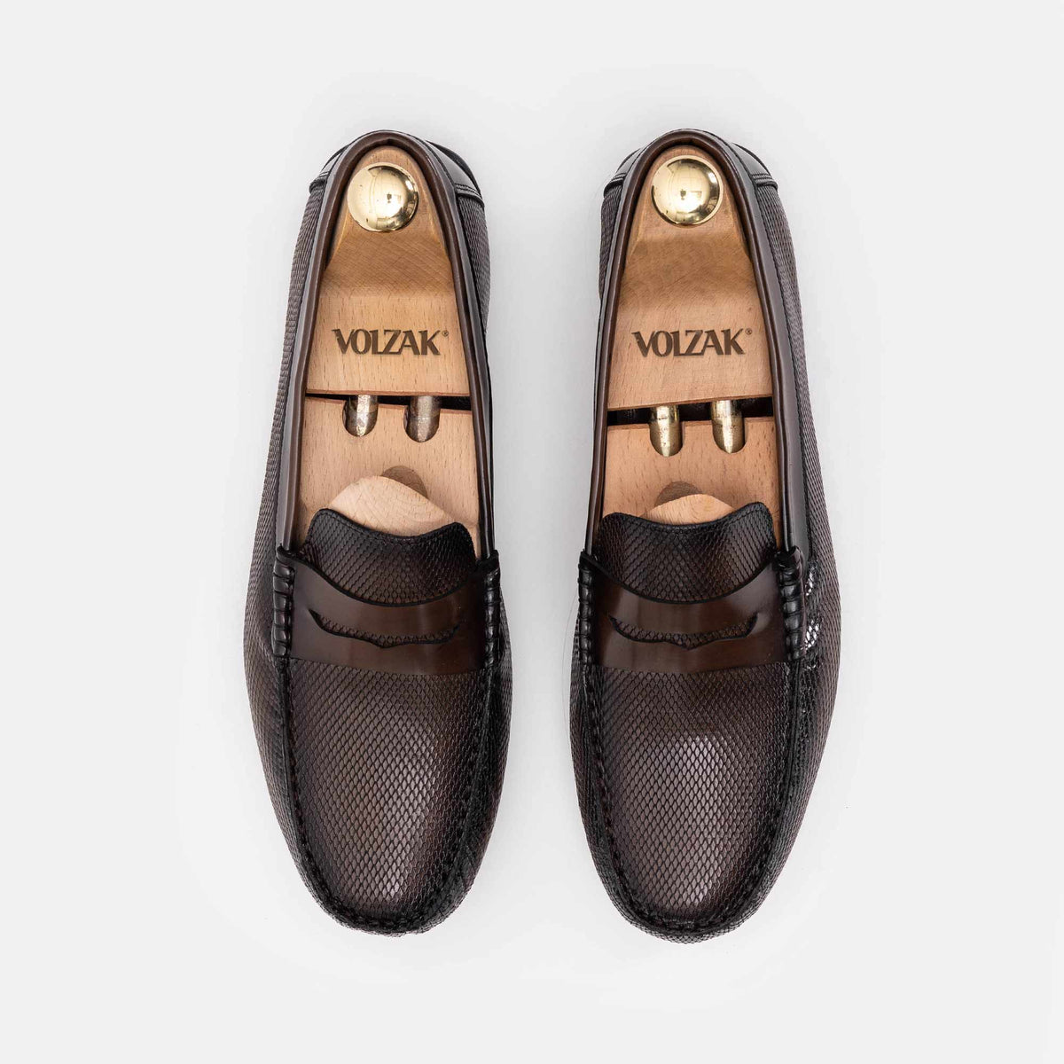 Volzak 5138 Vintage Brown Demaskable Leather Moccasin