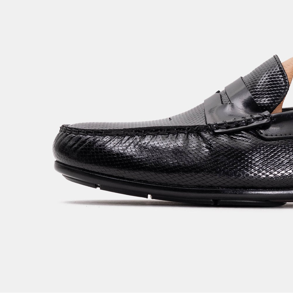 Volzak 5138 Black Demaskable Leather Moccasin