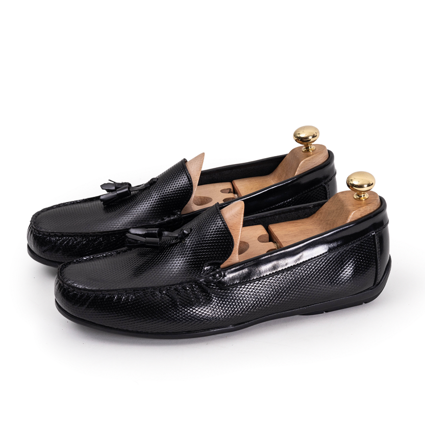 Volzak 5140 Black Demaskable Leather Moccasin