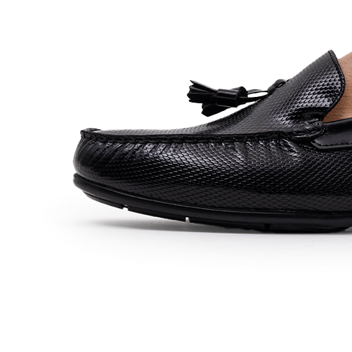 Volzak 5140 Black Demaskable Leather Moccasin