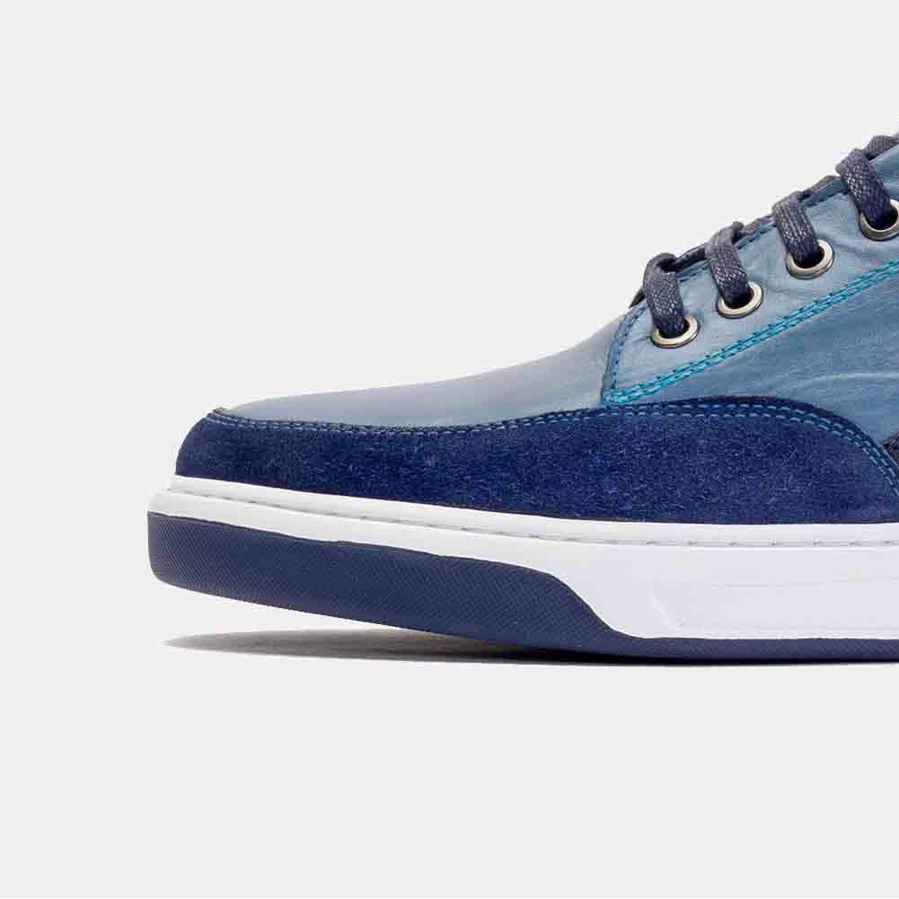 Volzak 6021 Basket en cuir Bleu ciel