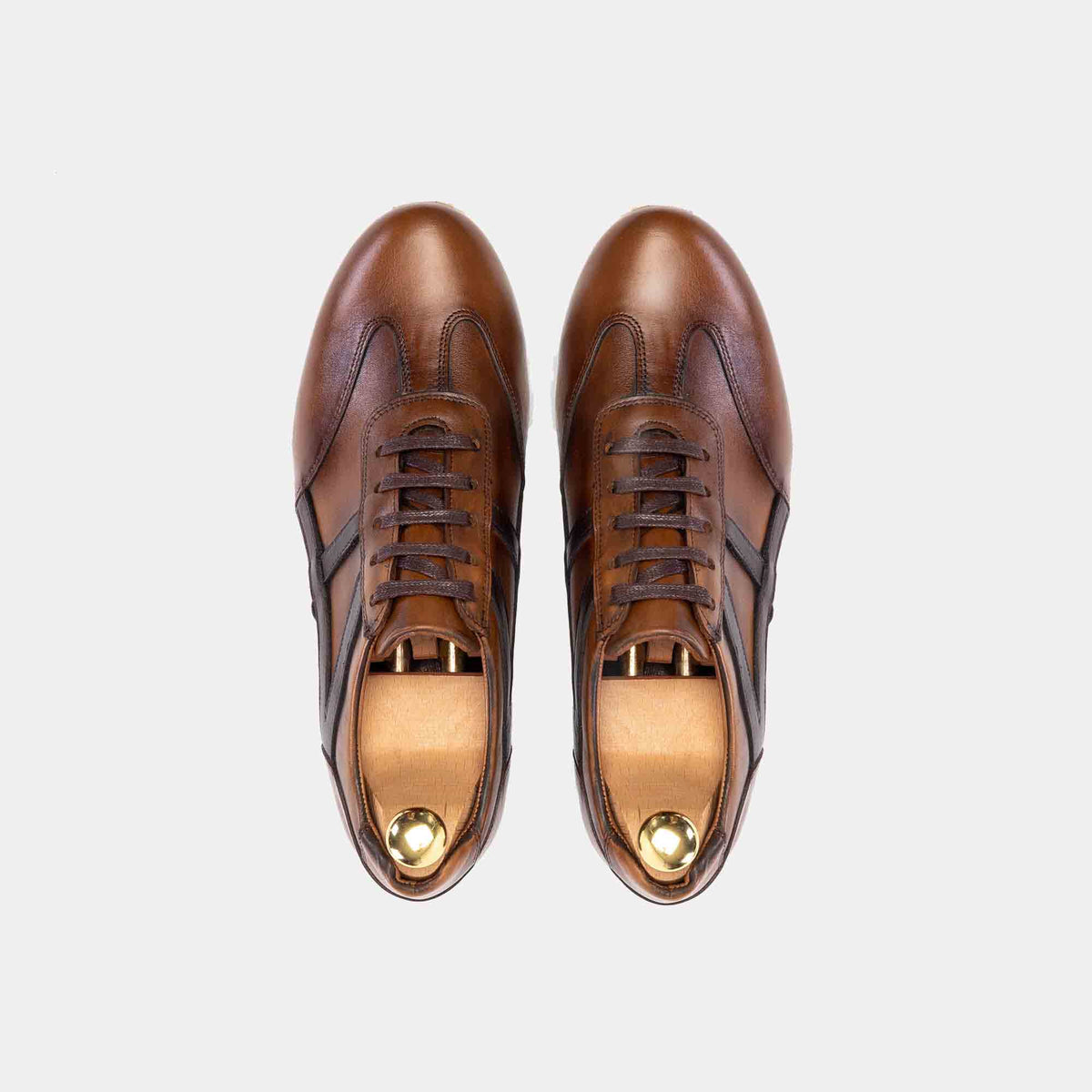 Volzak 6107 Basket en cuir Marron vintage