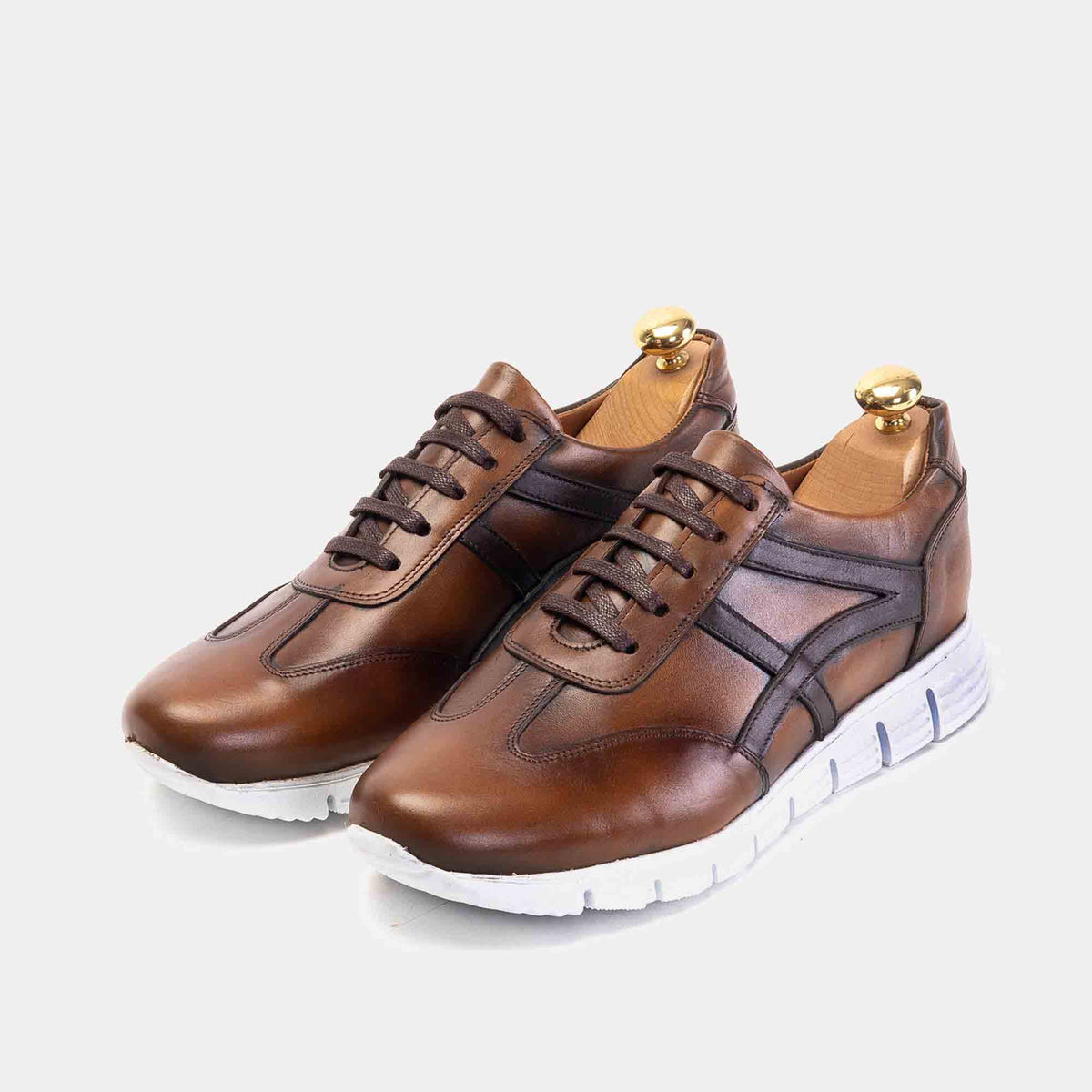 Volzak 6107 Basket en cuir Marron vintage