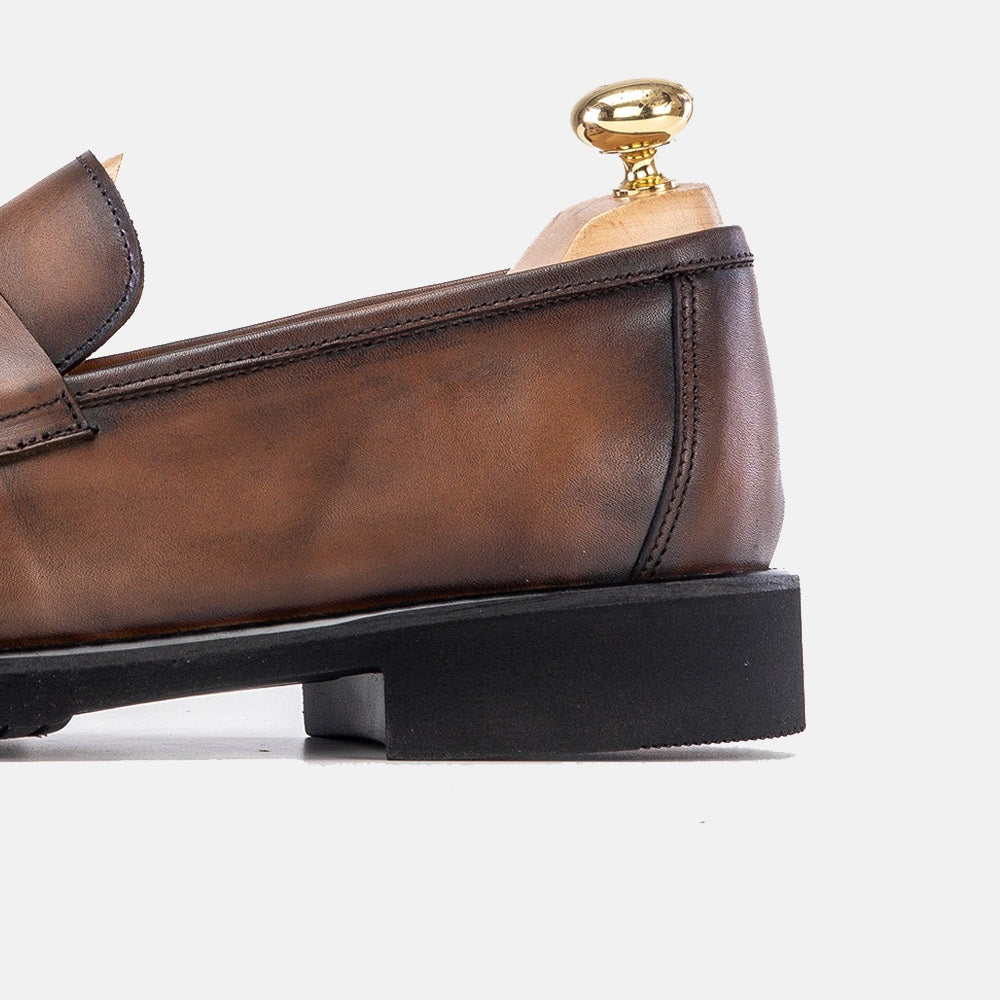 Volzak 5164 chaussure en cuir marron vintage