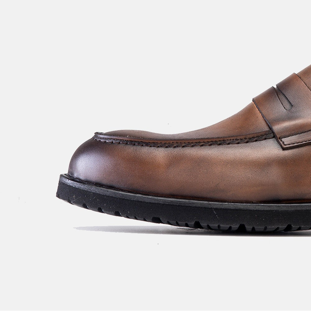 Volzak 5164 chaussure en cuir marron vintage
