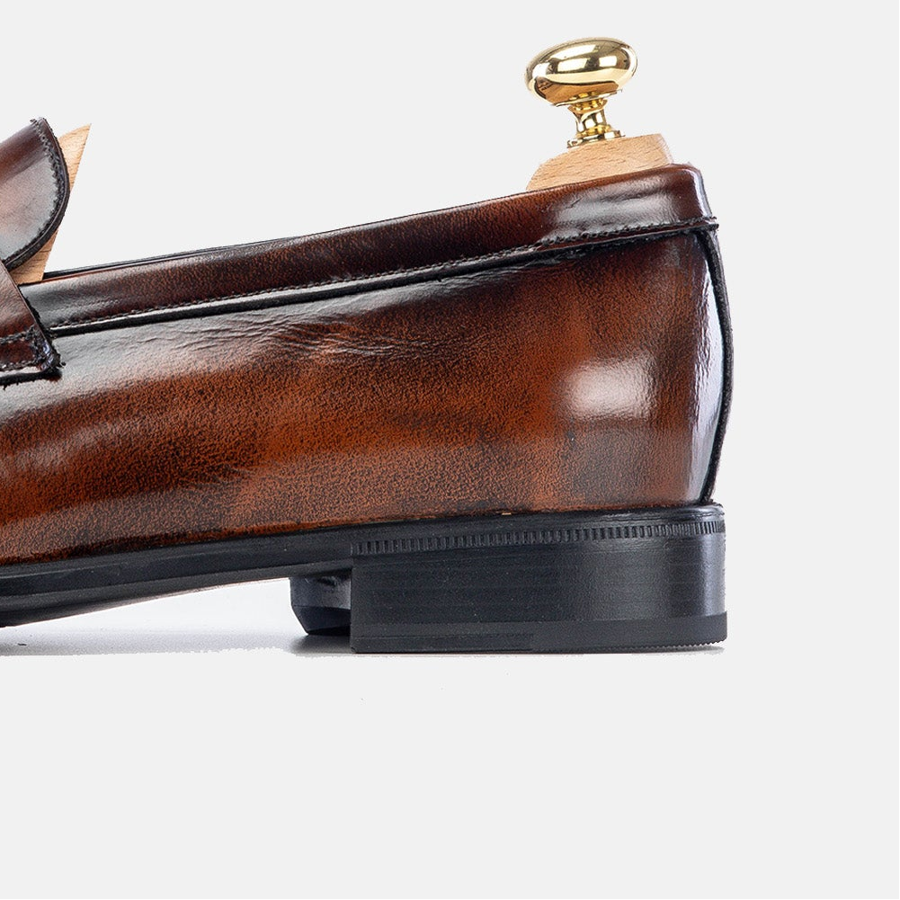 Volzak 5157 vintage brown removable leather loafer