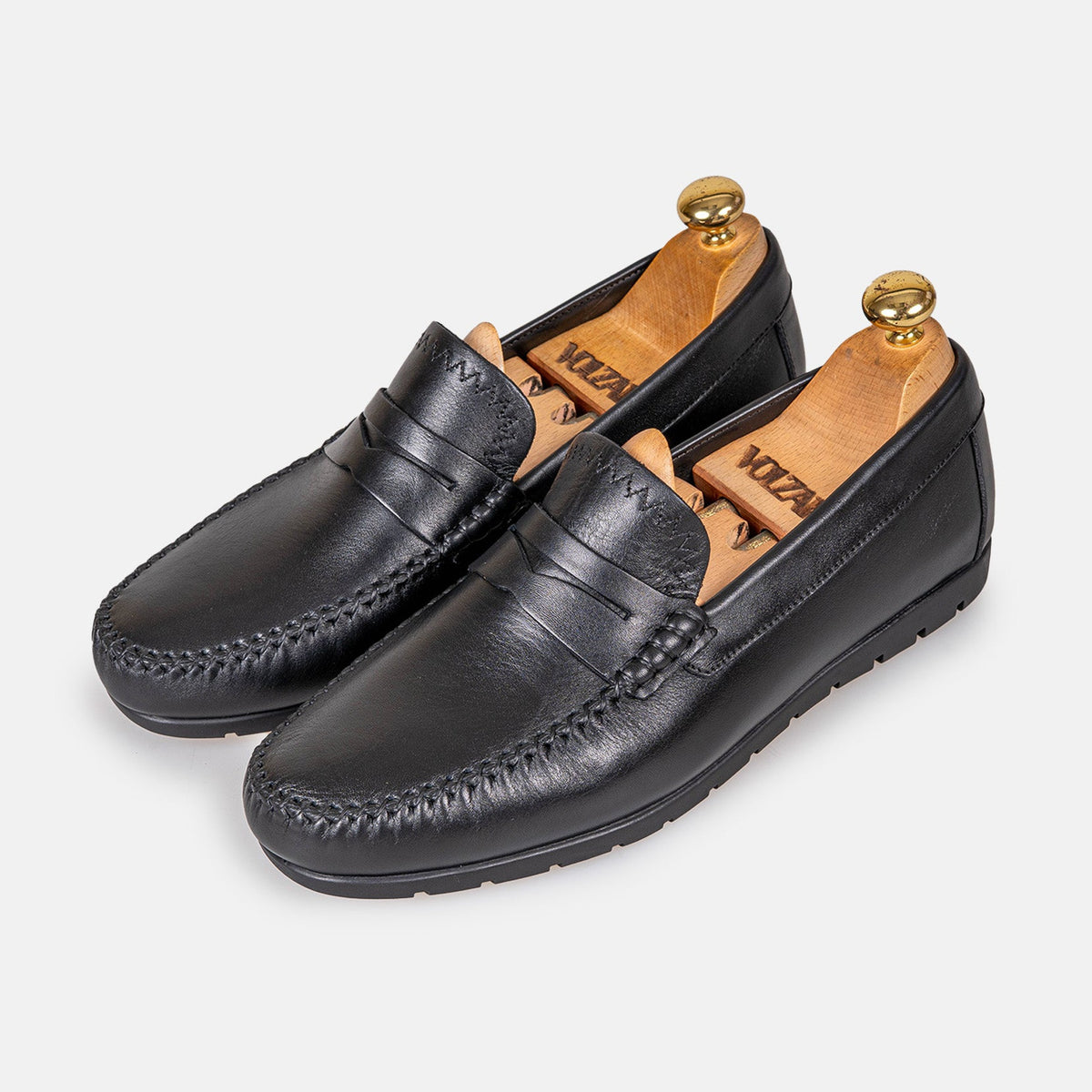Volzak 0100 Mocassin en cuir Noir