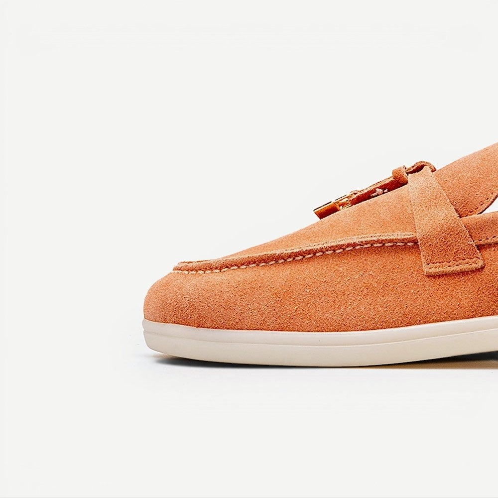 Volzak 32 mocassin en daim Rouge Corail