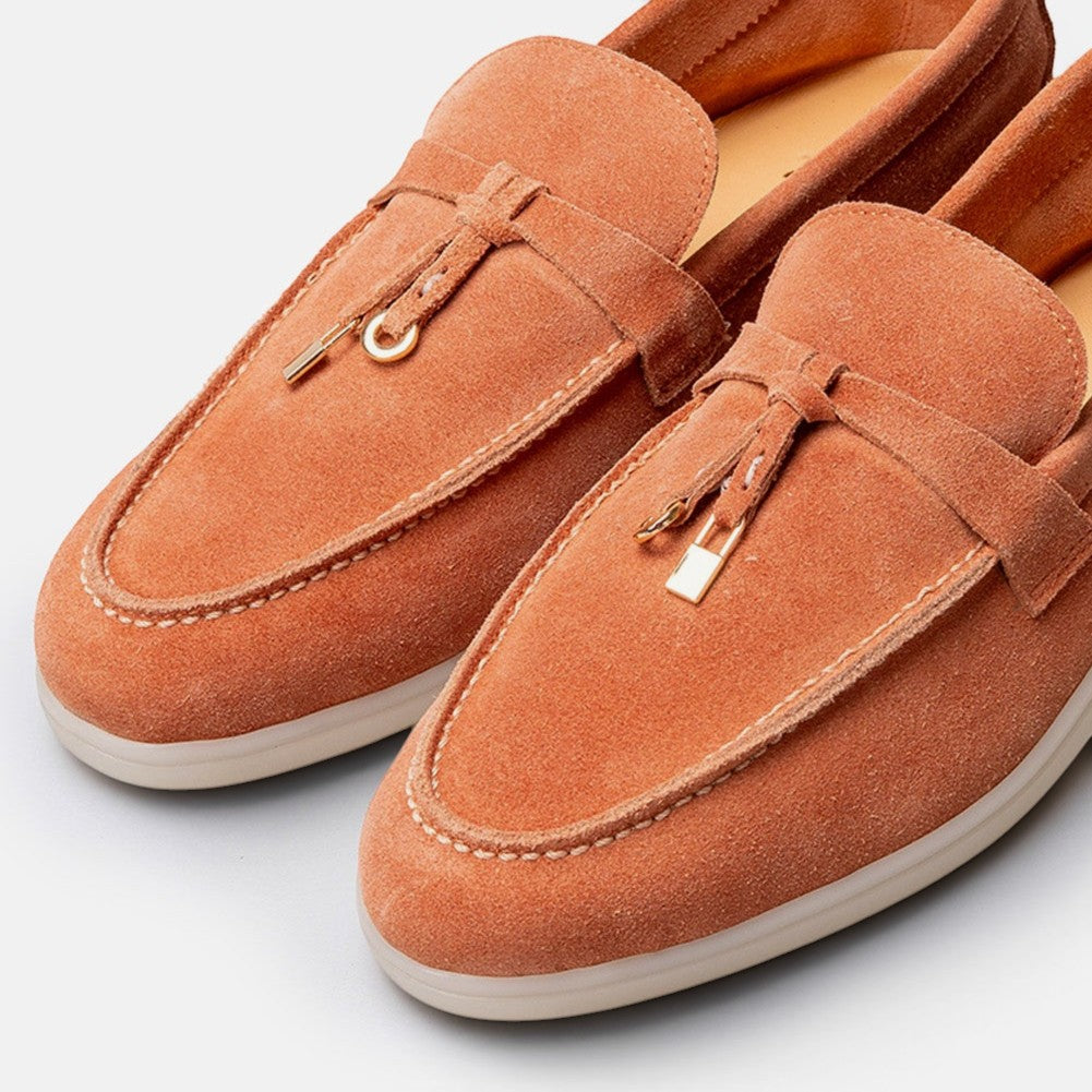 Volzak 32 mocassin en daim Rouge Corail