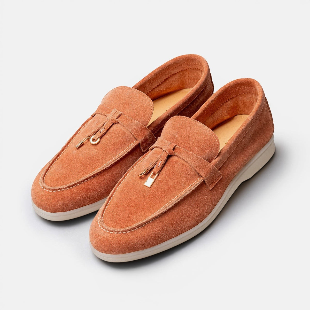 Volzak 32 mocassin en daim Rouge Corail
