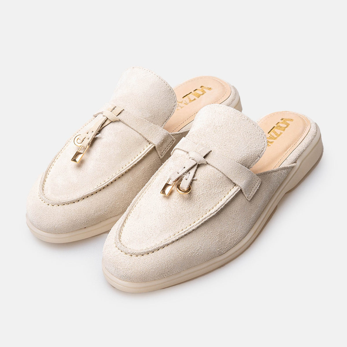 Volzak 0777 Off-White Suede Mule