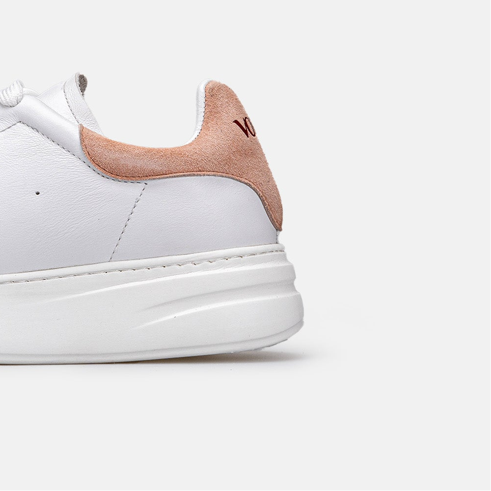Volzak 3001 Basket en cuir Blanc pêche clair