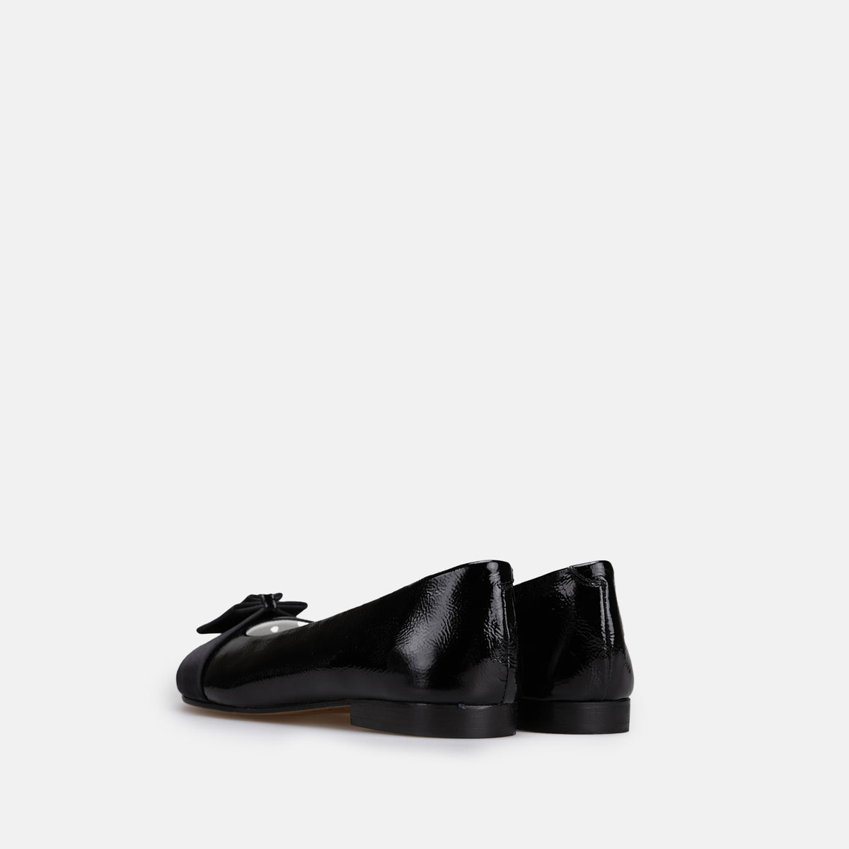 Volzak 077 Ballerine en cuir Noir Vernis