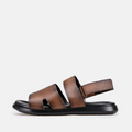 Volzak 5428 Sandale en cuir Marron Vintage